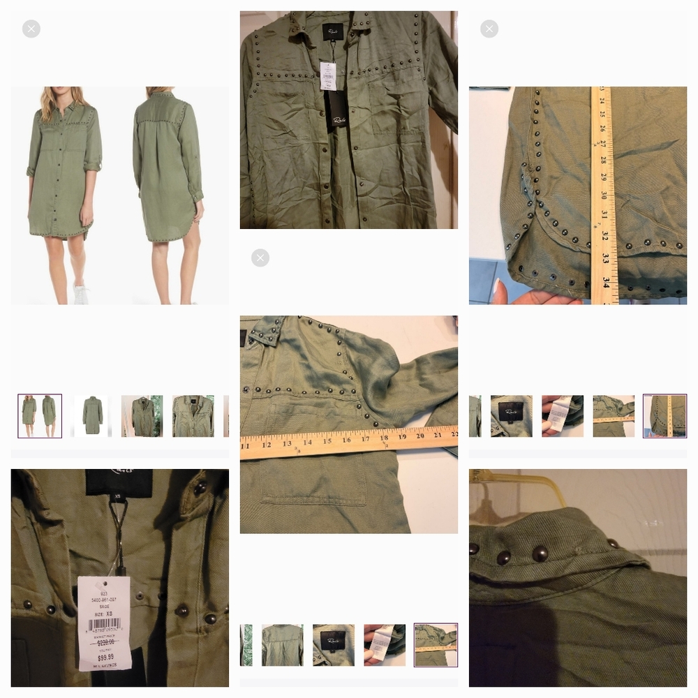 Rails bowie shirt dress sage/ army green